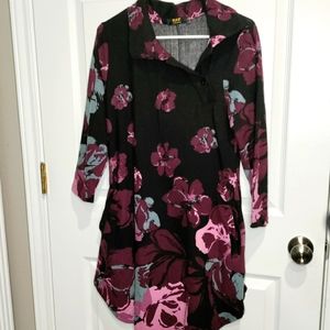 R&B collections thin fleece floral dress with pockets women's size Large